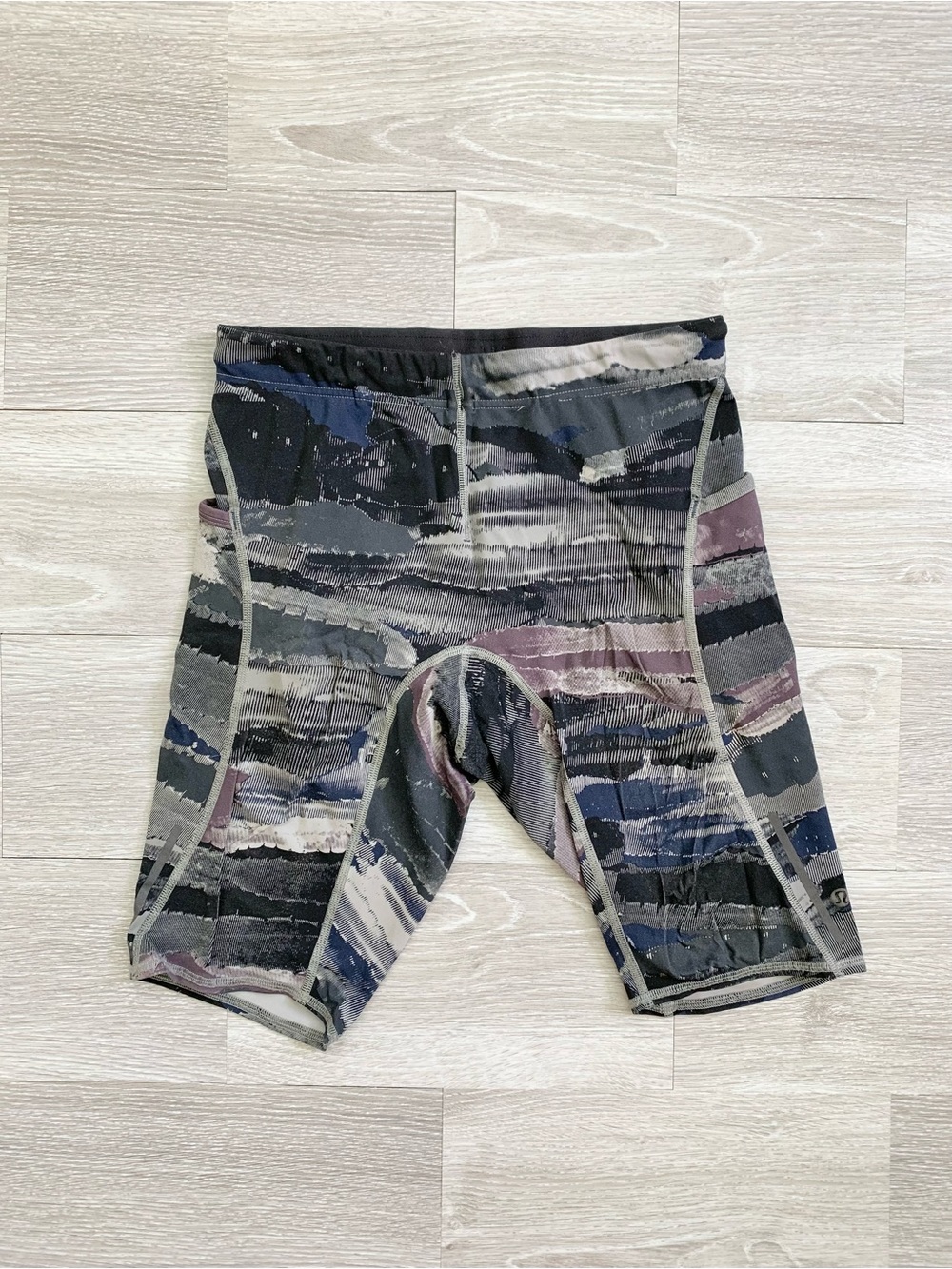 ❤️ 3/50 Lululemon Cactus Camo Deep Coal Black Tight Stuff Short 8" Biker Short M